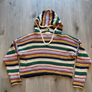Lucky Brand Multicolor Crochet Sweater